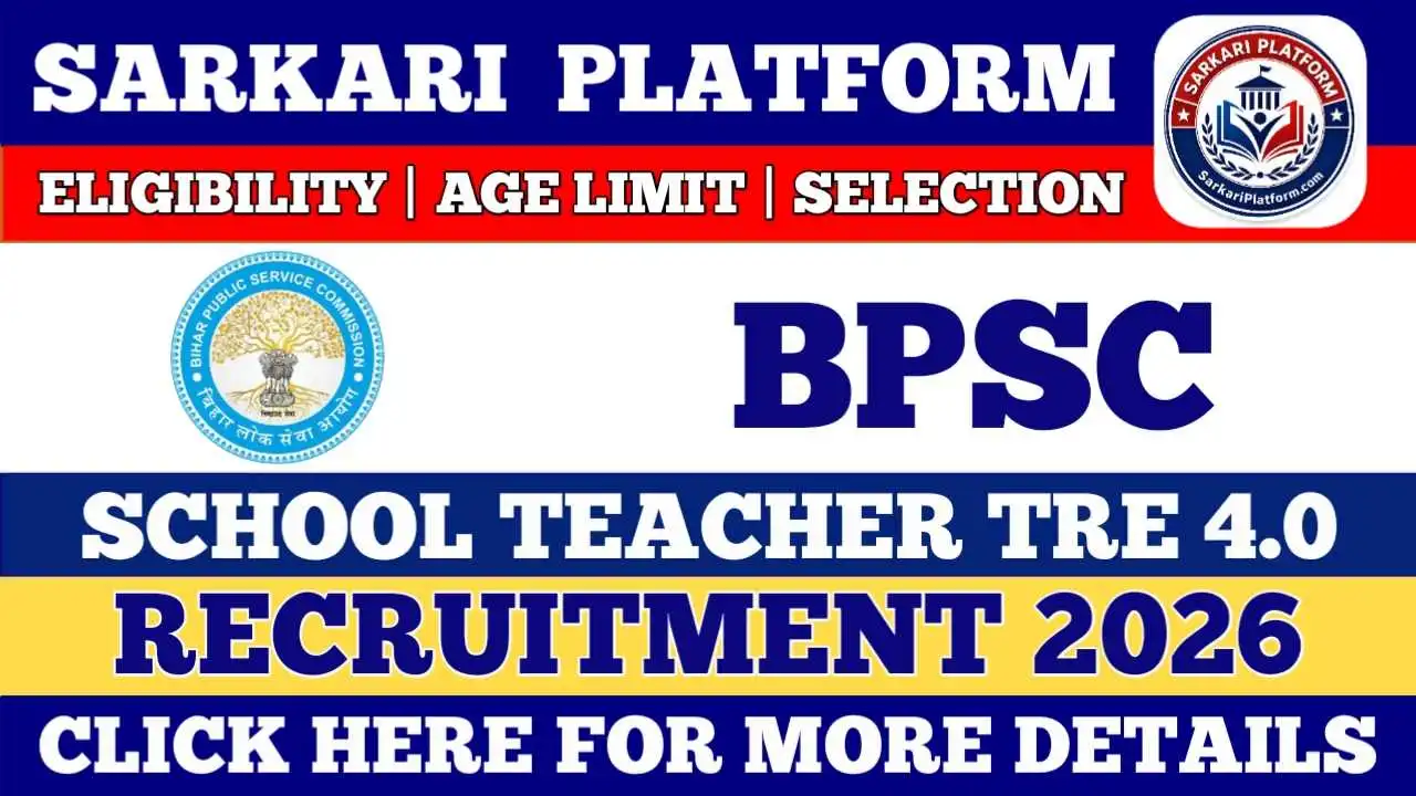 BPSC School Teacher TRE 4.0 Notification 2026 PDF SarkariPlatform.com